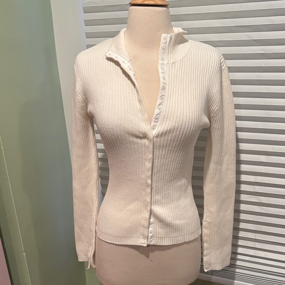 Buffalo‎ David Bitton Cream Ribbed Cardigan
